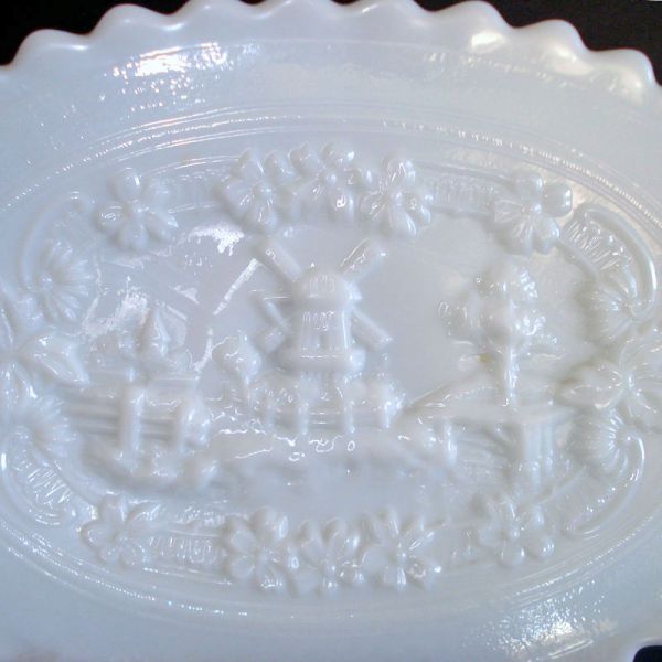 Imperial Windmill Milk Glass Dresser Tray Clearance #2