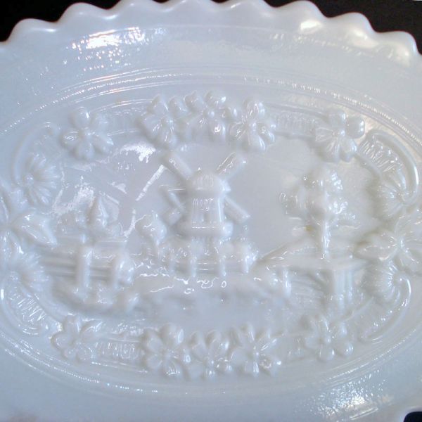 Imperial Windmill Milk Glass Dresser Tray #2