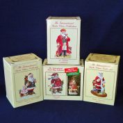 International Santa Claus Collection Figures 4 Mint in Boxes Bonus Ornament