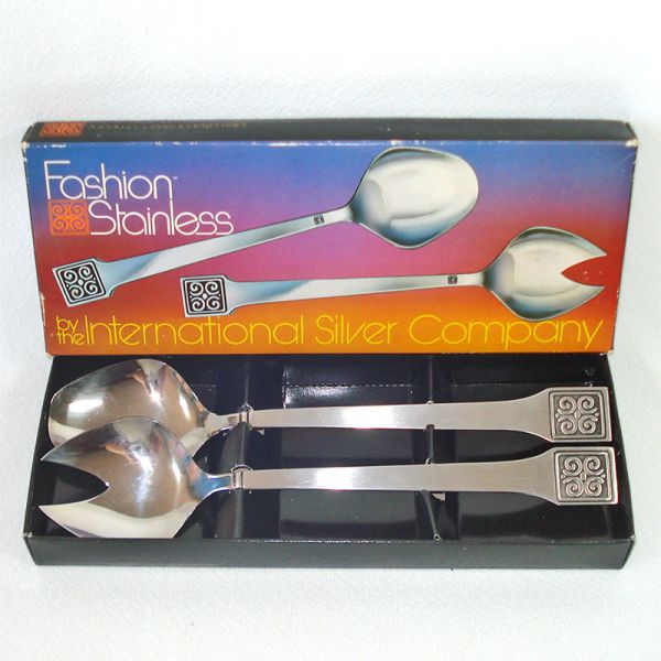 Fashion Stainless Salad Serving Set International Silver in Box Clearance