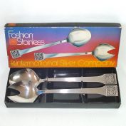 Fashion Stainless Salad Serving Set International Silver in Box