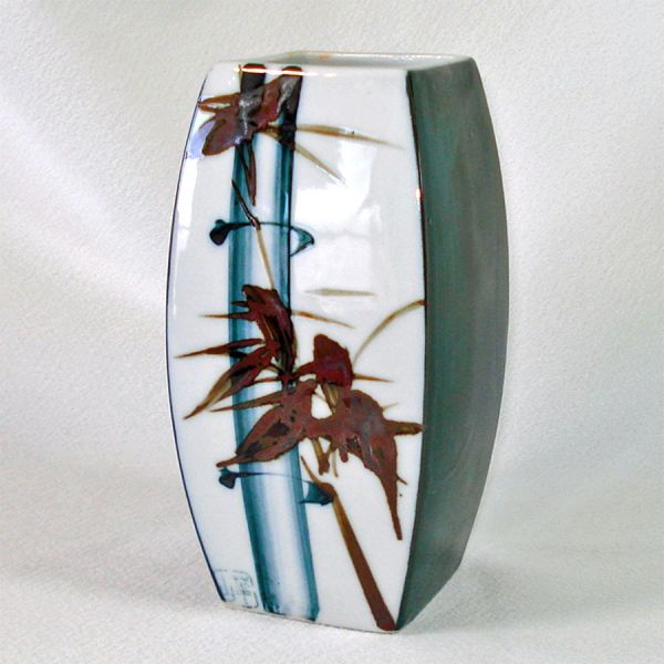 Japanese Mid Century Porcelain Bamboo Vase Clearance