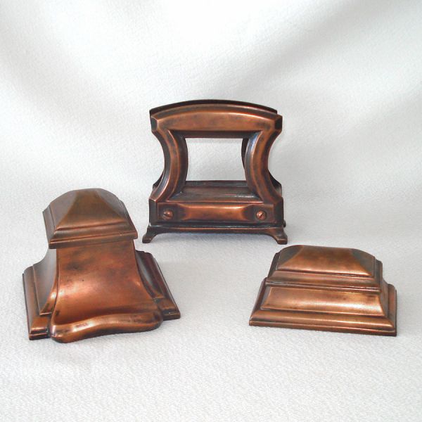 Jennings Brothers Bronze Desk Set Inkwell Stamp Box Letter Holder Clearance