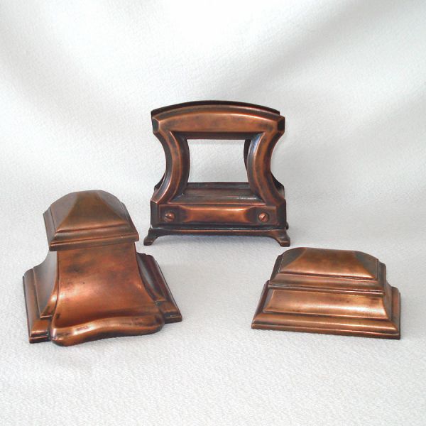 Jennings Brothers Bronze Desk Set Inkwell Stamp Box Letter Holder