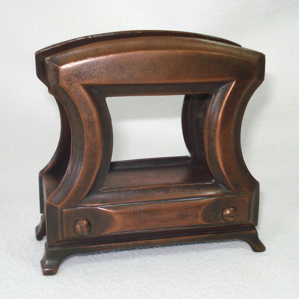 Jennings Brothers Bronze Desk Set Inkwell Stamp Box Letter Holder #6