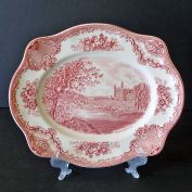 Johnson Bros Castles Pink Transferware Platter Mint