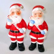 Japan Ceramic Twin Santa Claus Figurines