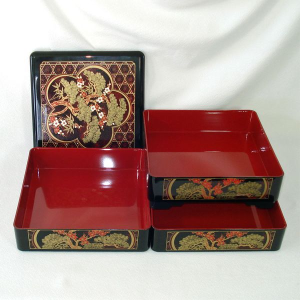 Japan Scenic Lacquered Bento Stacking Box #5