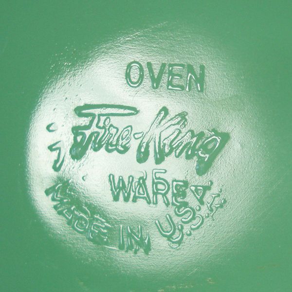 Fire King Jadeite Oval Serving Platter Jane Ray #2