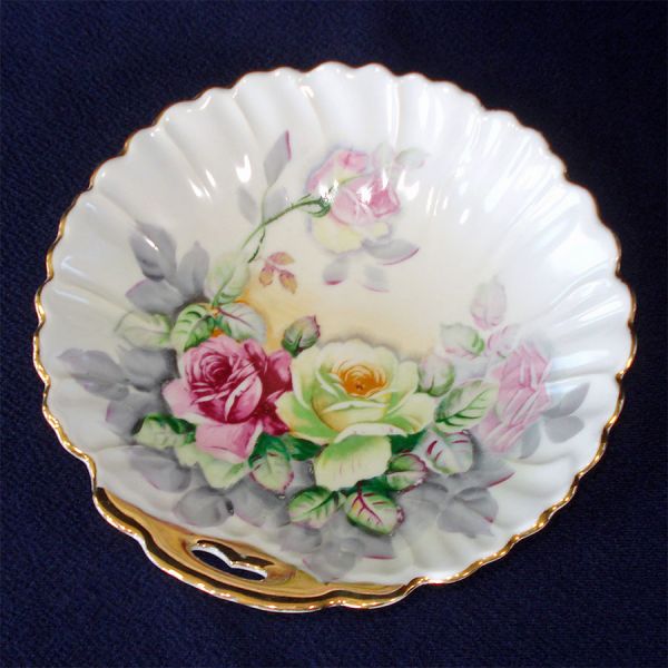 Arnart Porcelain Shell Bowl Roses Decoration Clearance