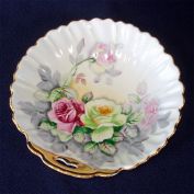 Arnart Porcelain Shell Bowl Roses Decoration