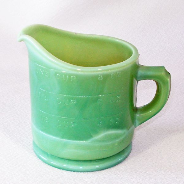Slag Glass Jadeite Green Measuring Cup