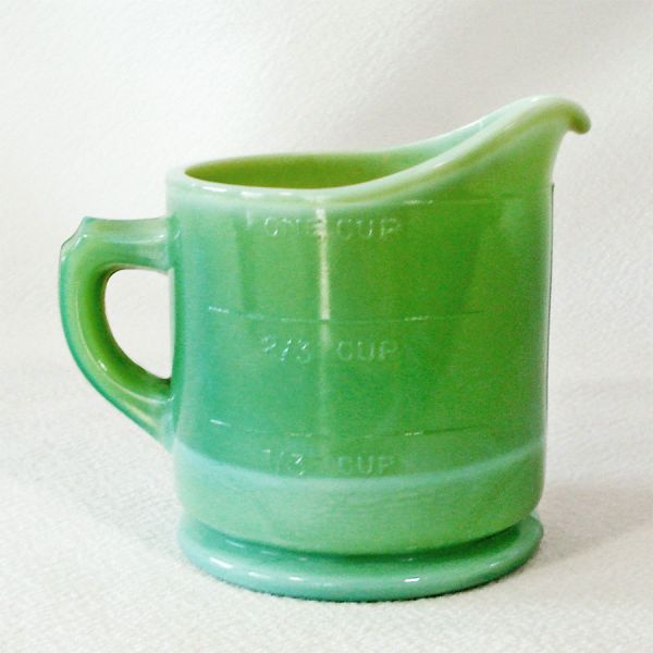 Slag Glass Jadeite Green Measuring Cup #2