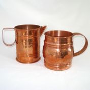 Hammered Copper Jumbo Mug and Pitcher 28 Ounce