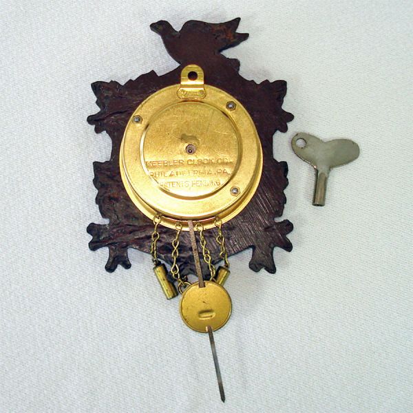 Keebler 1930s Bird Nest Miniature Pendulette Clock Clearance #3