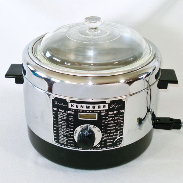 Kenmore Sears Chrome and Black Electric Deep Fryer Cooker