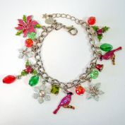 Kirks Folly Cardinals Christmas Charm Bracelet With Box