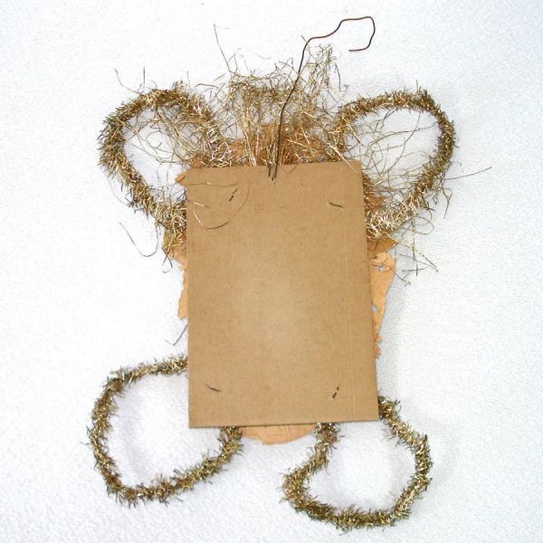 Antique Tinsel Scrap Christmas Ornament Santa Little Girl Clearance #3