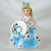 Lefton Ponytail Teenager Figurine Blue Flowered Dress Clearance