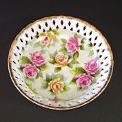 Lefton Reticulated Porcelain Roses Bowl