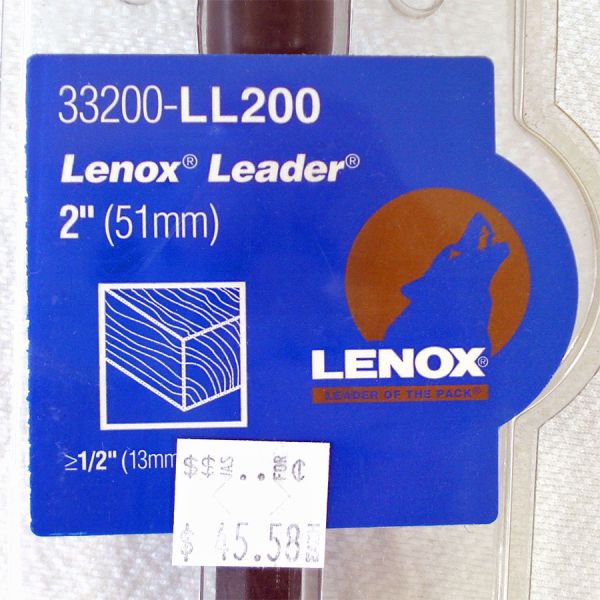 Lenox Leader 2 Inch Boring Bit Mint in Package USA Made #2