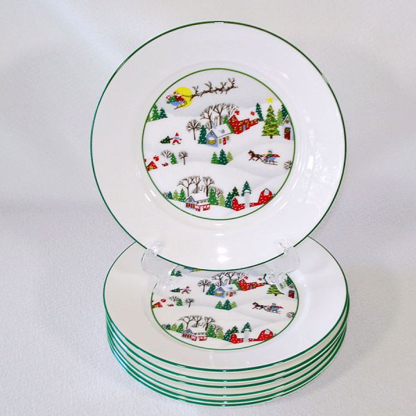 Lenox Christmas Sleighride 7 Bone China Bread Plates #4