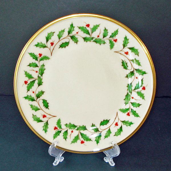 Lenox Holiday Holly 3 Salad Plates, Coupe Soup Bowl #2