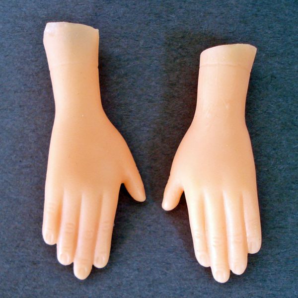 Pair Vintage Plastic Hands for Dollmaking Crafts 1.75 Inch #1