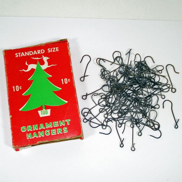 Box 1930s National Tinsel Steel Christmas Ornament Hangers Hooks