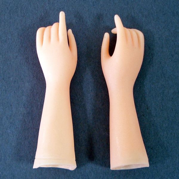 Pair Plastic Slender Arms Hands for Doll Making Crafts Teen Adult #1