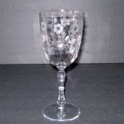 6 Paneled Optic Water Goblets Flower Cuttings