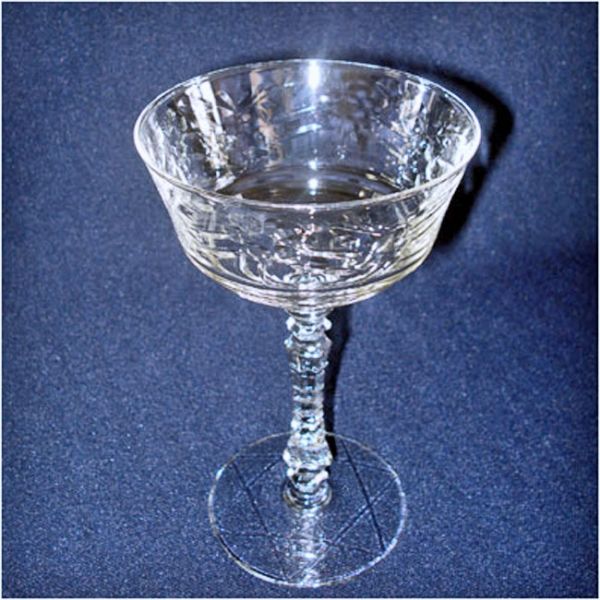 Libbey Rock Sharpe Arctic Rose Champage Tall Sherbet Goblet #4