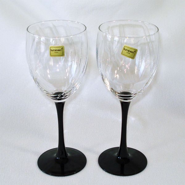 Luminarc Festival 6 Black Stem 10 Ounce Goblets #3