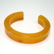 Dark Yellow Swirled Lucite Cuff Bracelet