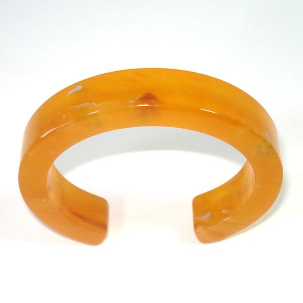 Dark Yellow Swirled Lucite Cuff Bracelet #4