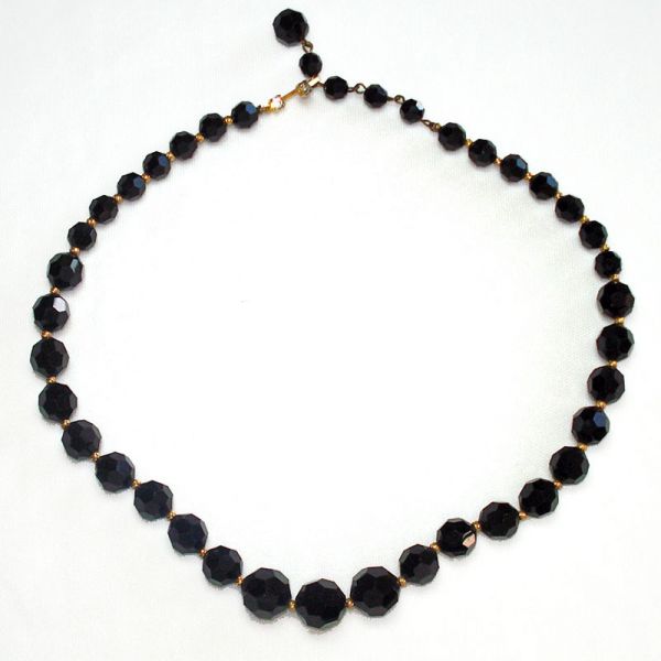 Marvella Elegant Black Cut Crystal Choker Length Necklace