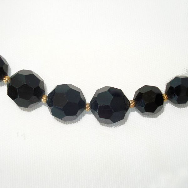 Marvella Elegant Black Cut Crystal Choker Length Necklace #2