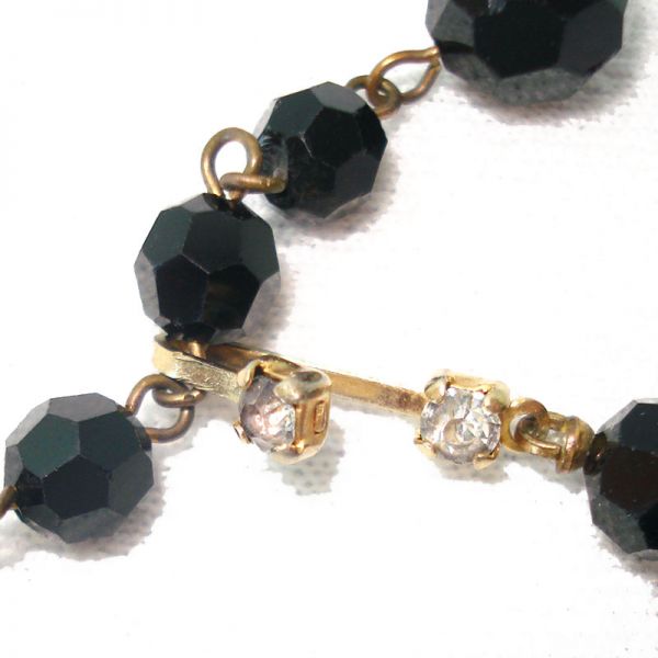Marvella Elegant Black Cut Crystal Choker Length Necklace #3