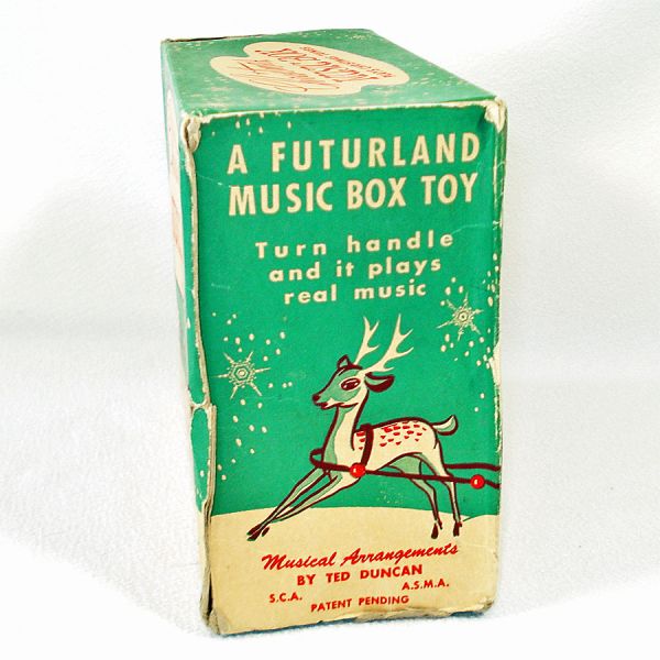 1940s Mattel Creations Toy Christmas Crank Music Box #8