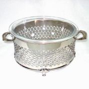 Manning Bowman Reticulated Chrome Casserole Cradle Holder