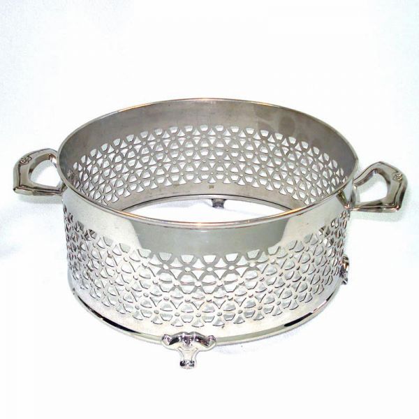 Manning Bowman Reticulated Chrome Casserole Cradle Holder #2