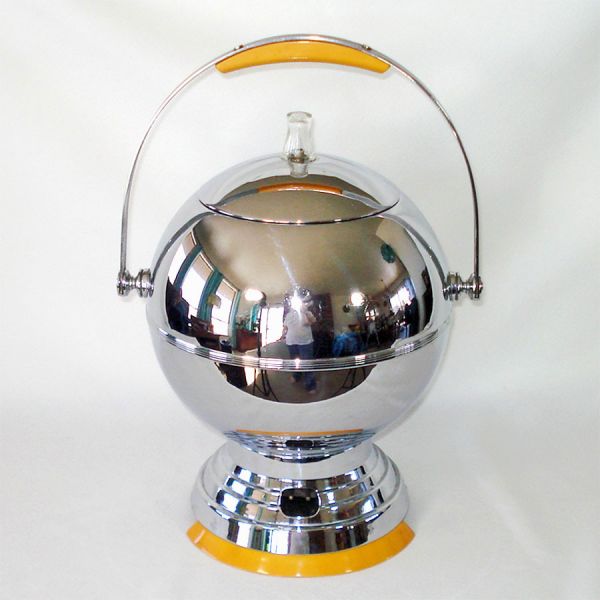 Chrome and Bakelite Manning Bowman Art Deco Ball Coffee Urn #2