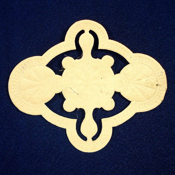 Victorian Gold Leaf Medallion Dresden Scrap Christmas Ornament Clearance #3