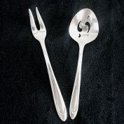 First Lady Meriden Silverplate Pickle Fork and Sugar Sifter Spoon Clearance