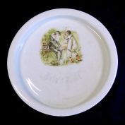 Bavarian Childs Baby Feeding Plate Naughty Pierrot Smoking Cigars Clearance