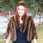 Art Betts Mink Fur Cape Pillbox Hat and Stole Collar Set Clearance