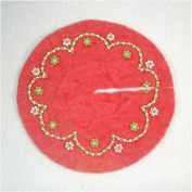 Beaded Red Felt Miniature 5 Inch Christmas Tree Skirt