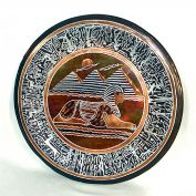 Large Mixed Metals Inlaid Egyptian Sphinx Charger Clearance