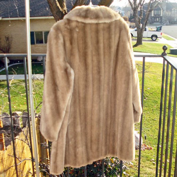 Mincara Faux Fur Honey Mink 3/4 Length Coat Clearance #4