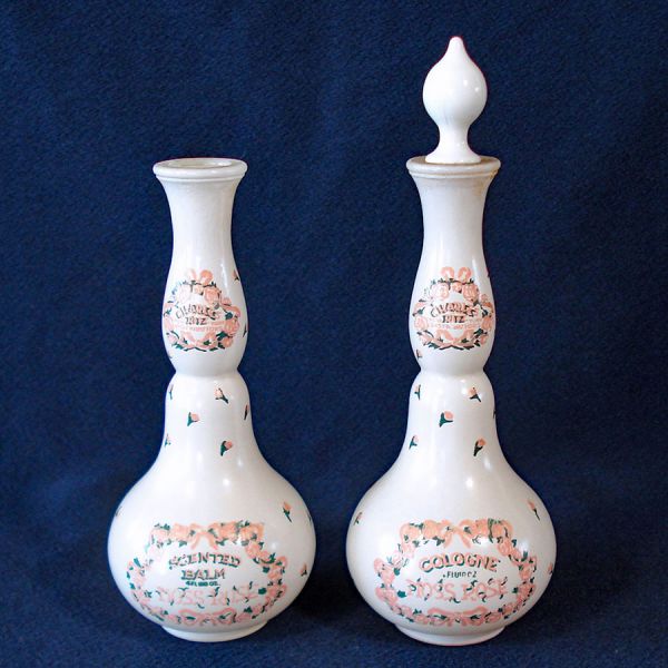 Moss Rose Cologne and Balm Perfume Bottles 1940s Clearance